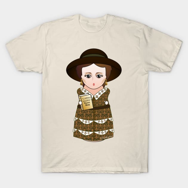 Kokeshi writer Virginia Woolf T-Shirt by Pendientera